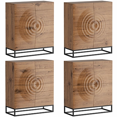 Waterdrop Oak Furniture: Versatile Storage Options 3D model image 1 