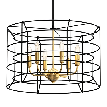 Black Mesh Pendant Chandelier 3D model image 1 