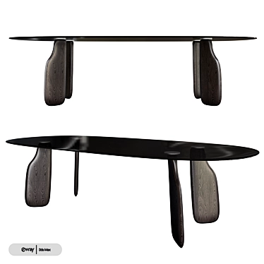 Elegant Bavaresk Oval Table 3D model image 1 