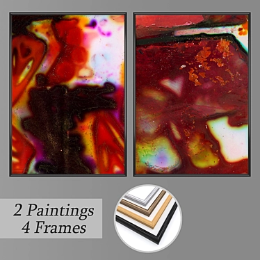 Artful Frames: Set of 2 Paintings 3D model image 1 