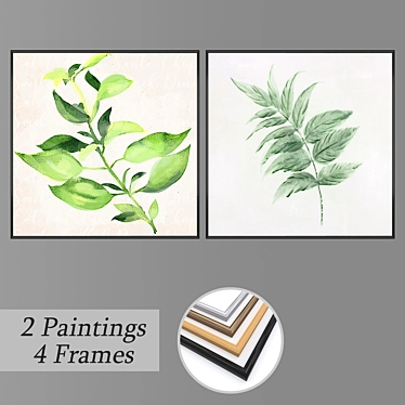 Elegant Wall Art Set with Multiple Frame Options 3D model image 1 