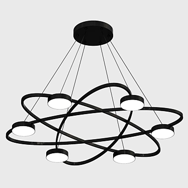 Elegant Ring Pendant Chandelier 3D model image 1 