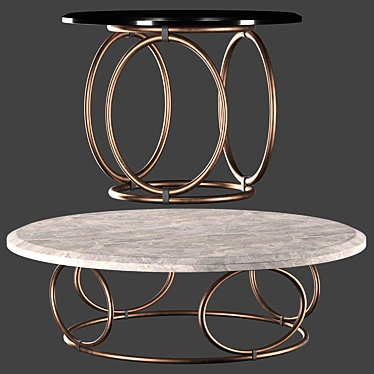 Modern Metal Table 3D model image 1 