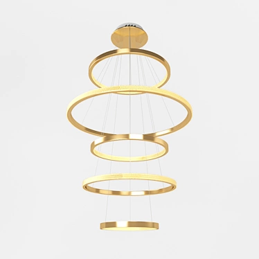 Modern Brass Pendant Light with Acrylic Shade 3D model image 1 
