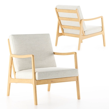 Vintage FD 109 Easy Chair - Ole Wanscher Design 3D model image 1 