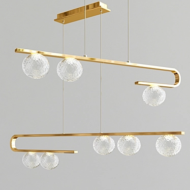 Sleek LED Suspension Light Catania 3D model image 1 