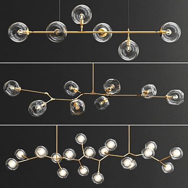 Elegant Branching Chandeliers 3D model image 1 