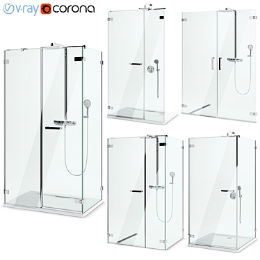 Modern Shower Enclosures & Doors: Radaway Arta Set 100 3D model image 1 