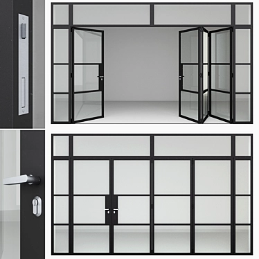 Premium Aluminum Door 9: Vray & Corona Renders 3D model image 1 