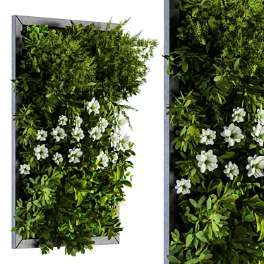 White Flower Vertical Metal Frame 3D model image 1 