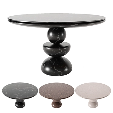 Elegant Marble Dining Table 3D model image 1 