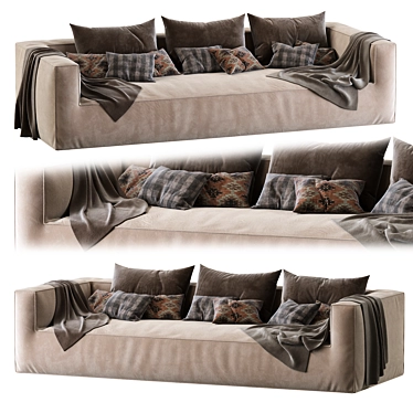 Gogan Extra-Large Sofa: Sleek Design, Stunning Comfort 3D model image 1 