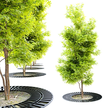Metal Grate Tree - Detachable Parts 3D model image 1 