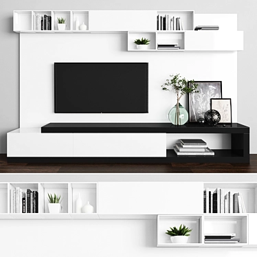 Modern TV Stand 110cm Height 3D model image 1 