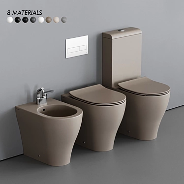 Ceramica Flaminia App WC - Stylish Close-Coupled Ceramic Toilet 3D model image 1 