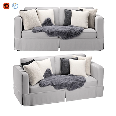 Modern Fabric Sofa: V-Ray/Corona, Realistic Design 3D model image 1 
