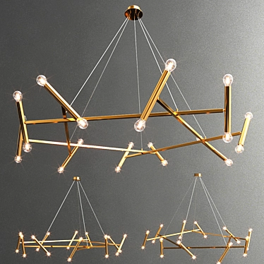 Exquisite Brass Izaar Chandelier 3D model image 1 