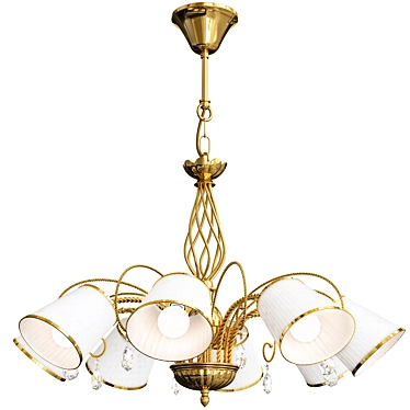 Modern Lightstar Esedra Chandelier: Height 740-1365mm, Diameter 870mm, 8 Lamps 3D model image 1 