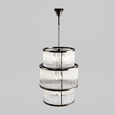 Elegant Bronze Chandelier: PALMERA 3D model image 1 