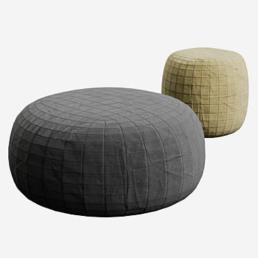 Maxi Round Pouf 3D model image 1 