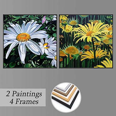 Modern Wall Art Set with Multiple Frames 3D model image 1 