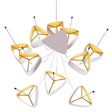 Loft IT White 10-Light Pendant 3D model image 1 