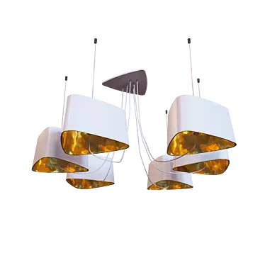Modern White and Gold Loft Pendant 3D model image 1 