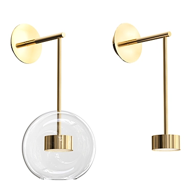 Golden Bubble LED Wall Light 3D model image 1 