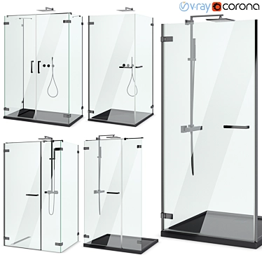 Radaway Arta Black Shower Enclosures & Doors 3D model image 1 