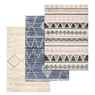 Luxury Carpet Set: High-Quality Textures, 3 Variants 3D model image 1 
