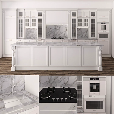 Modern Kitchen Set: High-Quality, Detailed Design 3D model image 1 