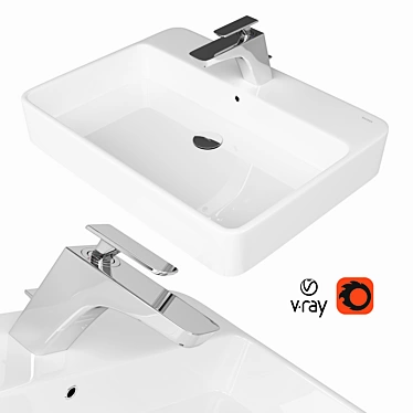 TOTO LW951CJ Lavatory: Precise Design, Vray & Corona Compatible 3D model image 1 