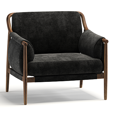 Luxury Times Lounge: Transformable Black Armchair 3D model image 1 