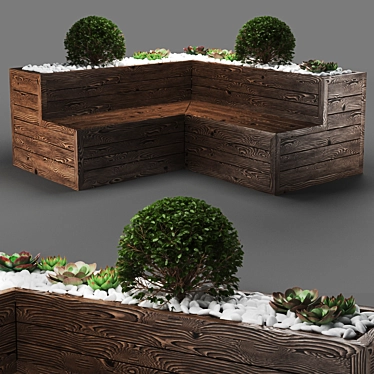 Sculpted Poly Bench 3D model image 1 