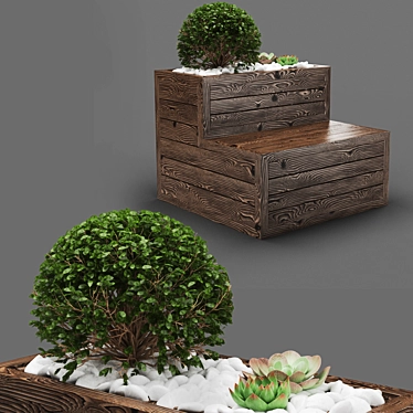 Sturdy Poly Bench - 100cm 3D model image 1 