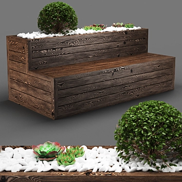 Sleek Poly Bench - 200cm 3D model image 1 