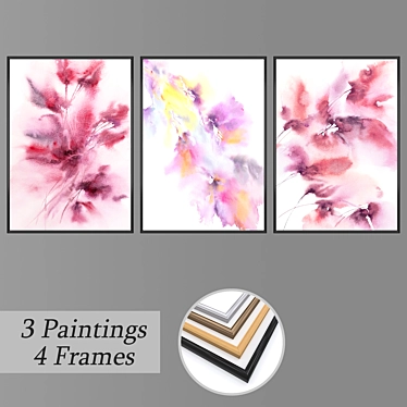 Versatile Set of Wall Paintings 3D model image 1 