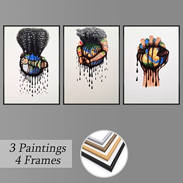 Modern Wall Art Set 2089 3D model image 1 