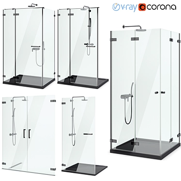 Radaway Arta Black Shower Enclosure 3D model image 1 