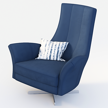 Navy Velvet Solo Armchair by Casadesus 3D model image 1 