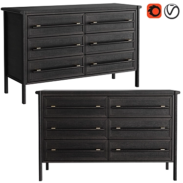 Contempo 6-Drawer Chest: Sleek and Functional 3D model image 1 