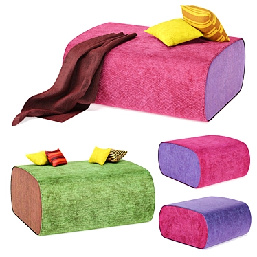 Modern Fabric Pouf: Versatile and Stylish 3D model image 1 