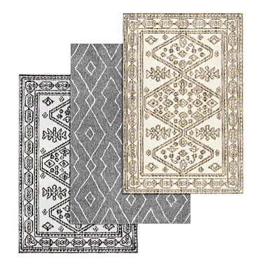 Luxury Texture Carpets Set 3D model image 1 