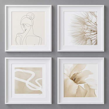 Abstract Square Photo Frames Set 3D model image 1 