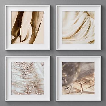 Abstract Square Photo Frames Set 3D model image 1 