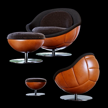 Wembley Retro Lounge Chair 3D model image 1 