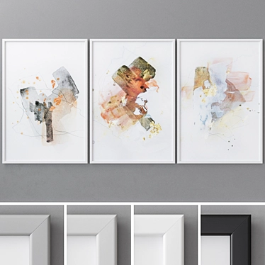 Modern Abstract Art Frames 3D model image 1 