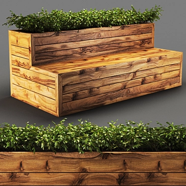 Sleek Poly Bench 3D model image 1 