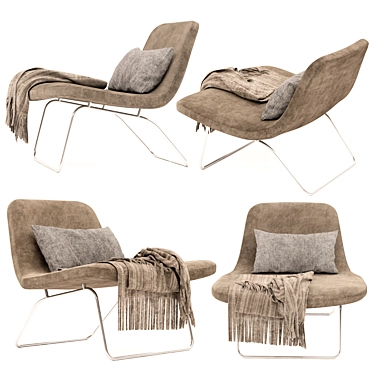 Elegant Ray Lounge Chair 3D model image 1 