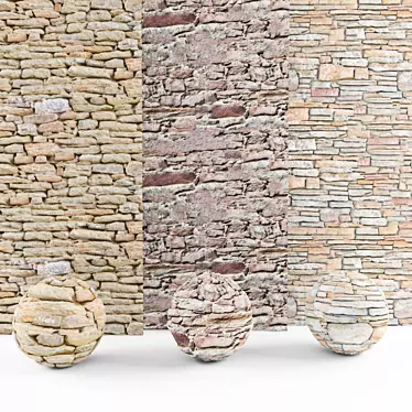  Natural Stone Wall - 124 x 91.5 inches 3D model image 1 